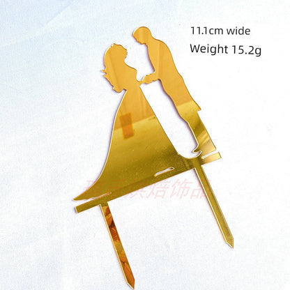 Valentine's Day Cake Plug-in Wedding Anniversary Wedding Proposal Acrylic Cake Insertion Dress up Card Baking Ornaments Good Vibrations