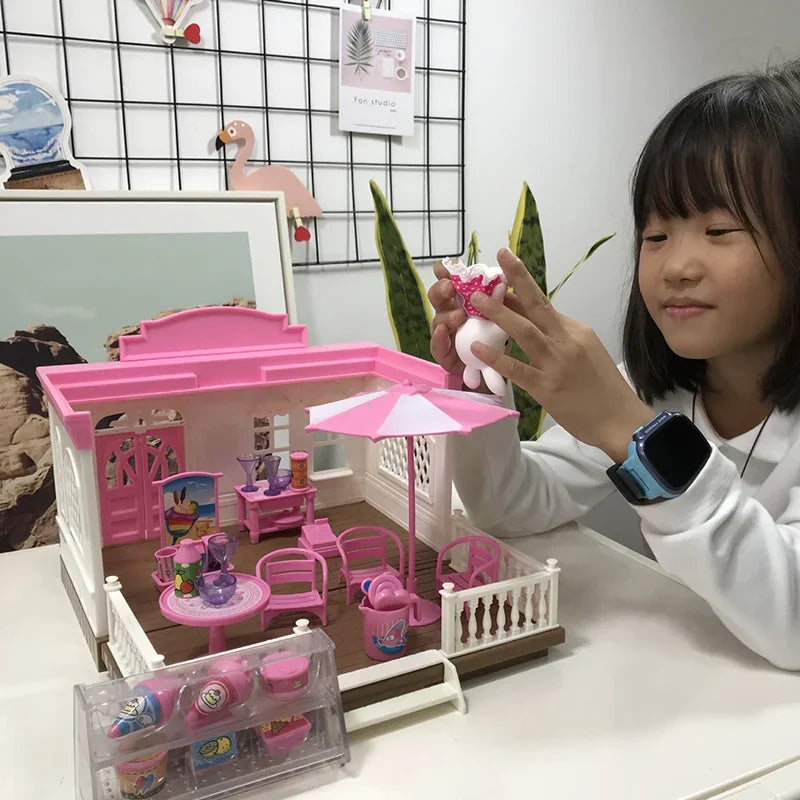 New Forest Family Microfilm Furniture Bathroon Kitchens Dining Bed Wardrobe Model Play House 1/12 Doll house Toys Birthday Gifts Good Vibrations