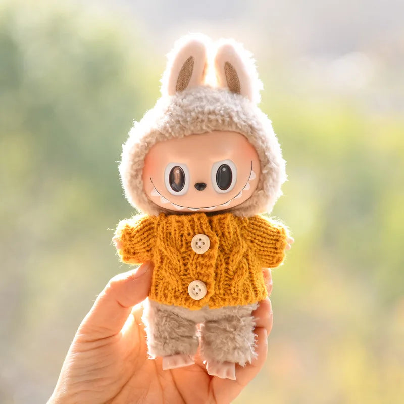 17cm Cute Mini Plush Doll'S Clothes Outfit Accessories For Korea Kpop Exo Labubu Idol Dolls Sweater Clothing DIY Kids Girl Gift Good Vibrations