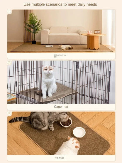 Pet mat, cat scratch mat imitation sisal carpet anti-cat claw large mat autumn and winter wear resistant to crumbs toy supplies Good Vibrations