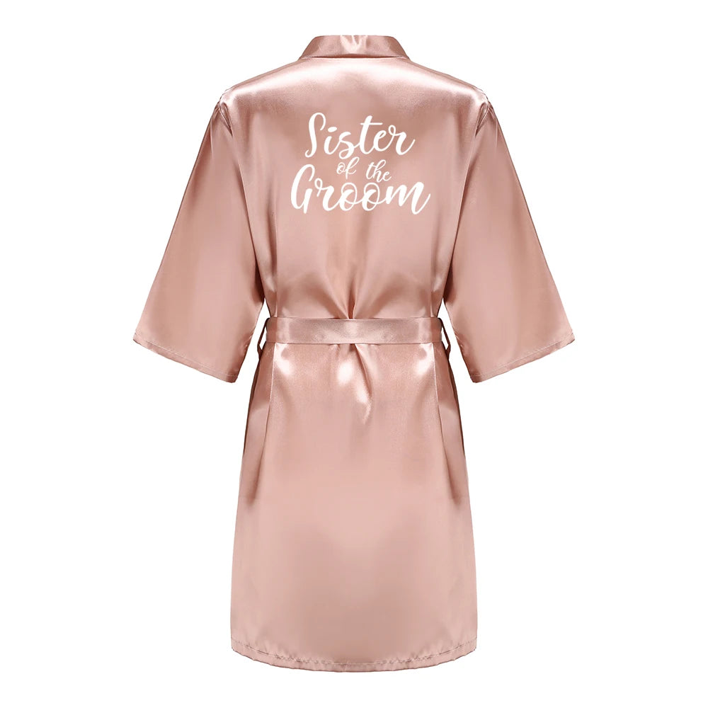 Wedding Bride Bridesmaid Robes for Women Bridal Party Gifts Team Dress Gown Silk Satin Sleepwear Kimono Sexy Summer Bathrobe Good Vibrations