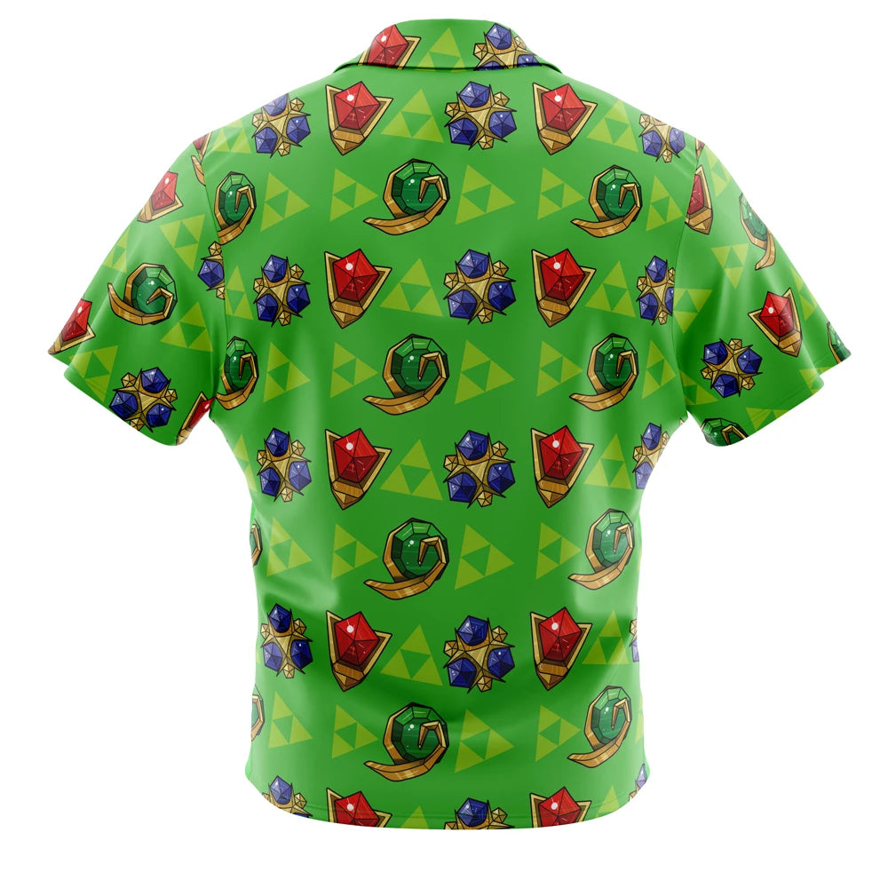 Zelda Spiritual Stones Zelda Button UpHawaiian ShirtFashion Trend Breathable Loose Versatile Casual Sports Summer Men Good Vibrations