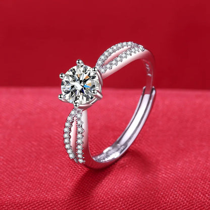925 Sterling Silver Ring Hot AAA Zircon adjustable Size Engagement Rings For Women Wedding Ring Party Fashion Nice Jewelry Gift Good Vibrations