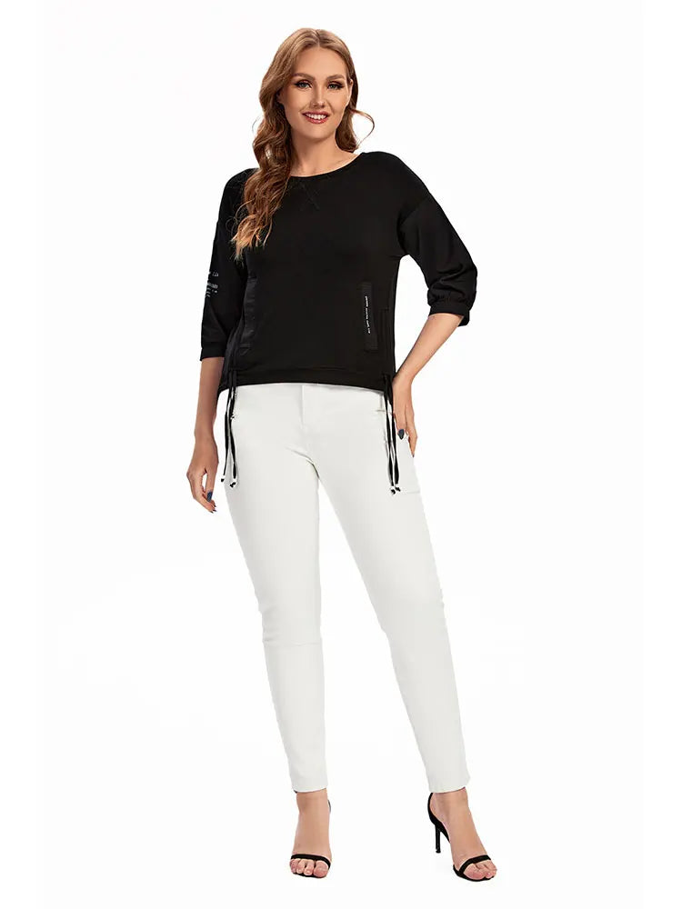 Womens plus size woven round neck shirt belongs to the category of womens clothing Good Vibrations