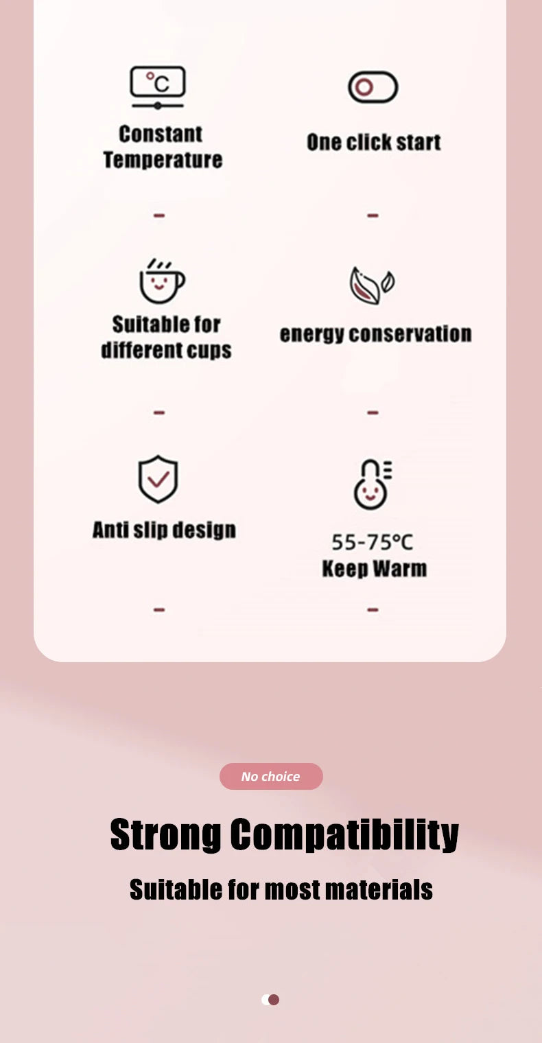 1PC Thermostatic Heating Coaster USB Home Heating Coaster 3-speed Adjustment Heating 55 Degrees Constant Temperature Good Vibrations Adult Super Store