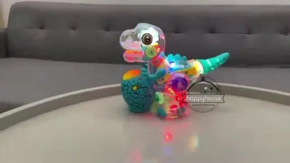 Transparent Toy Car for kids Electronic Light Sound Music Electric Gear Dinosaur Toys for Toddlers Boys Educational Crawling Toy Good Vibrations