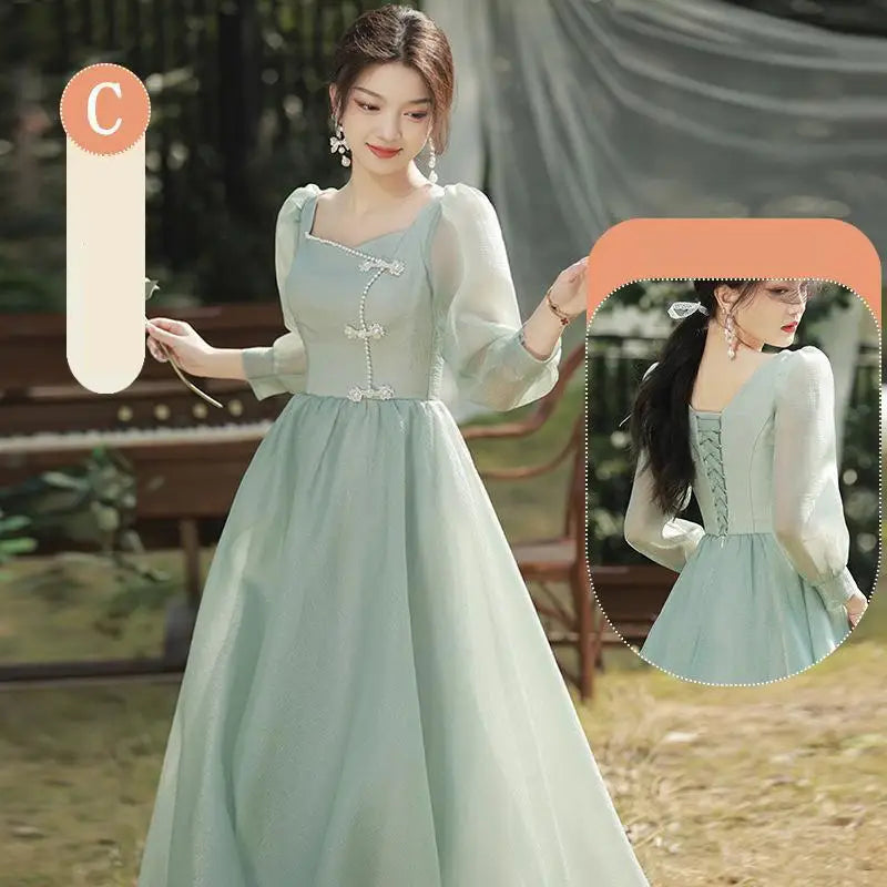 Tulle Bridesmaid Dresses Elegant With Bow Wedding Party Dress Multiple Styles A-line Plus Size Long Dress Customized Good Vibrations