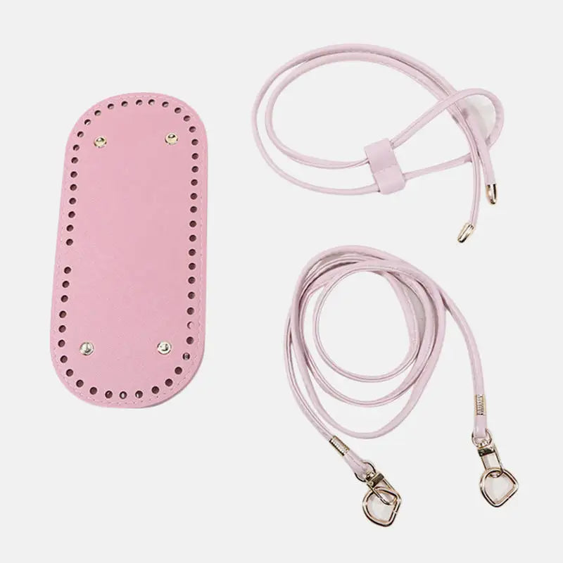 3Pcs DIY Purse Making Kit with Chain PU Leather Bucket Bag Base & Shoulder Strap Crochet Handbag Accessories ﻿ Good Vibrations