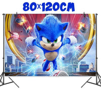 New Sonics Birthday Party Decorations Kids Party Supplies Paper Cups Tablecloth Cake Toppers Backdrop Baby Shower Decoration Good Vibrations