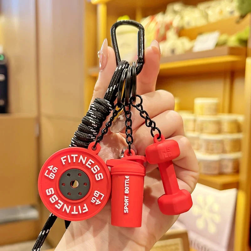 Fitness Keychain,Colorful Gym Bag Charm for Fitness Lovers, Motivational Fitness Gym Key ring,Workout Keychain Gifts Good Vibrations