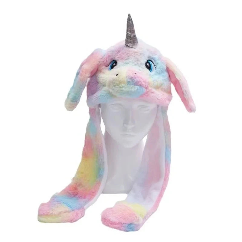 Hats For Autumn And Winter Warm Accessories Toys For Children Internet Celebrities Cute Rainbow Horses Small Rabbits Ears Hats Good Vibrations