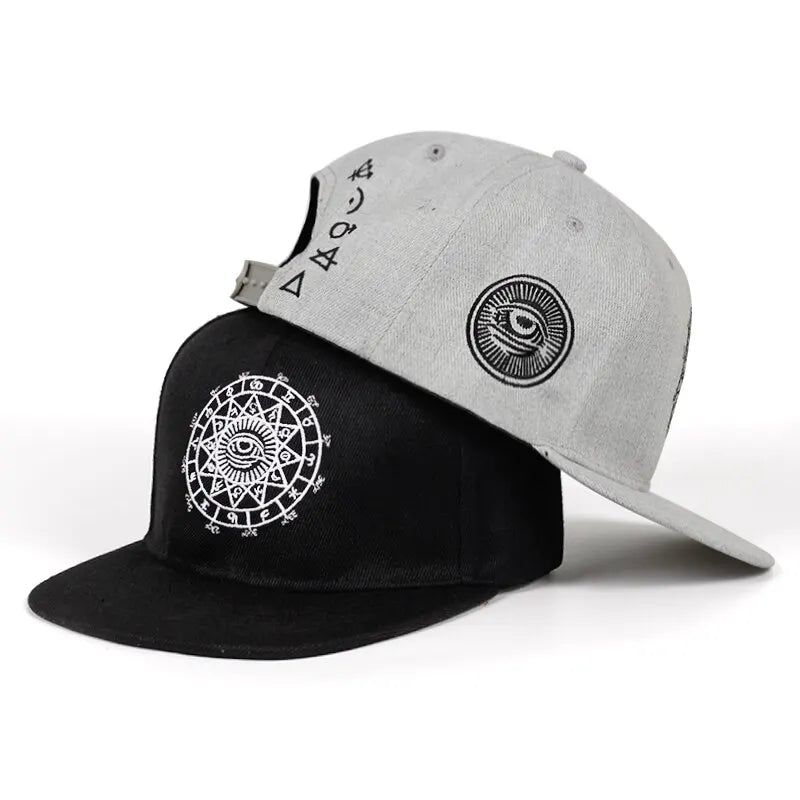 Unisex Eyes Letter Embroidery Hip-hop Hats Spring and Autumn Outdoor Adjustable Casual Baseball Caps Sunscreen Hat Good Vibrations