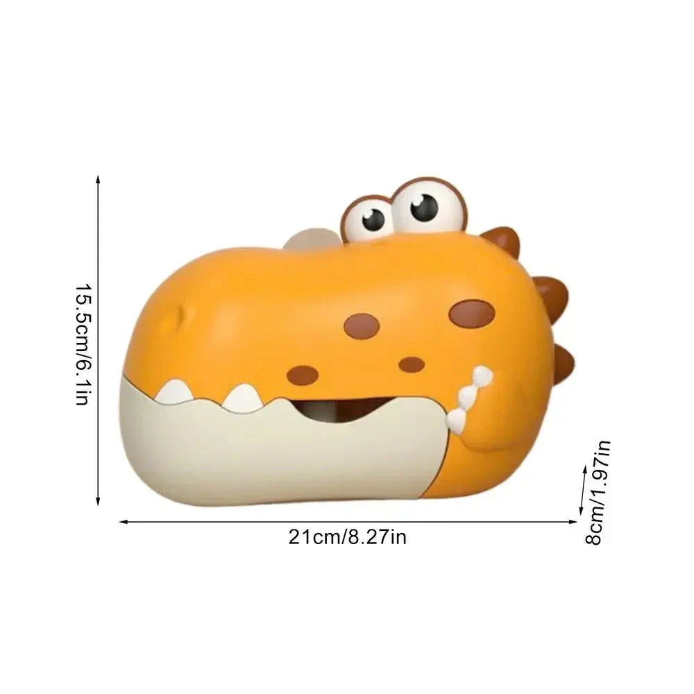 Bath Bubble Machine Music Automatic Bubble Blower Dinosaur Shape Electric With Suction Cup Children Bathing Companion For Kids Good Vibrations