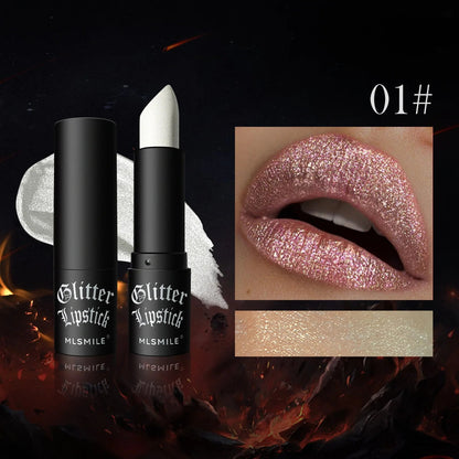 Waterproof Glitter Lipsticks Punk Style Nude Matte Not Fading Pearlescent Sexy Red Pink Velvet Lipsticks Lips Makeup Cosmetic Good Vibrations