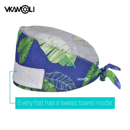 Flower printing hats scrubs women hats Health service Workers adjustable caps beauty salon Work Frosted cap lab pet store hats Good Vibrations