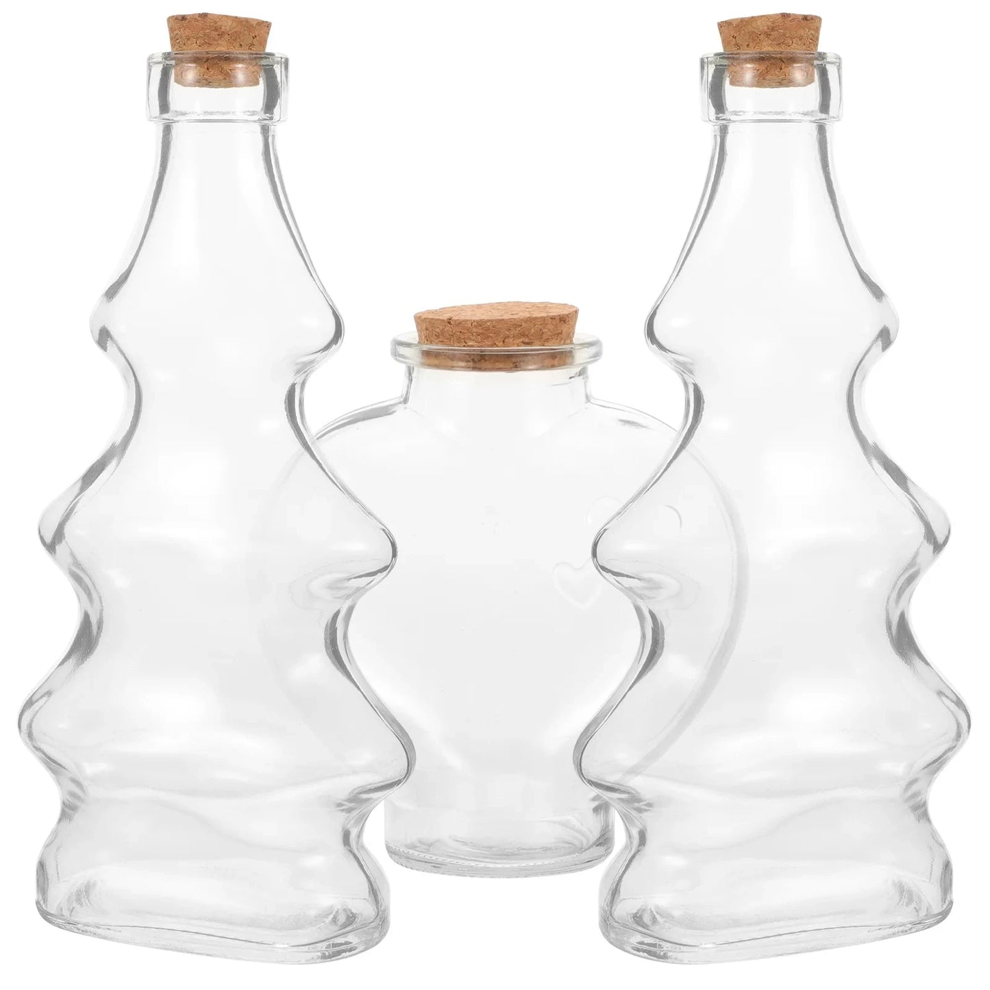 3 Pcs Wedding Sand Ceremony Bottle Set Glass Jars Storage Containers Transparent Landscape Bottles Wishing Jars Mini Bottles Good Vibrations