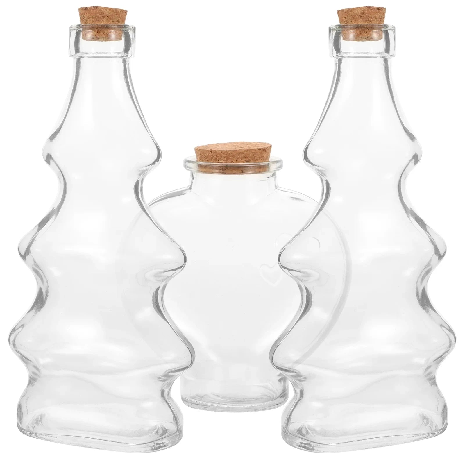 3 Pcs Wedding Sand Ceremony Bottle Set Glass Jars Storage Containers Transparent Landscape Bottles Wishing Jars Mini Bottles Good Vibrations