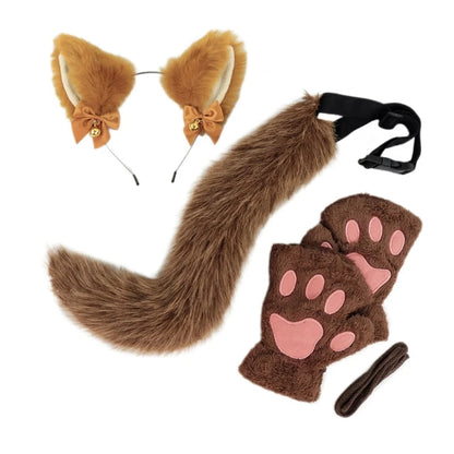 Cats Dress up Costume Includes Headband, Tail, Gloves for Girl Halloween Good Vibrations
