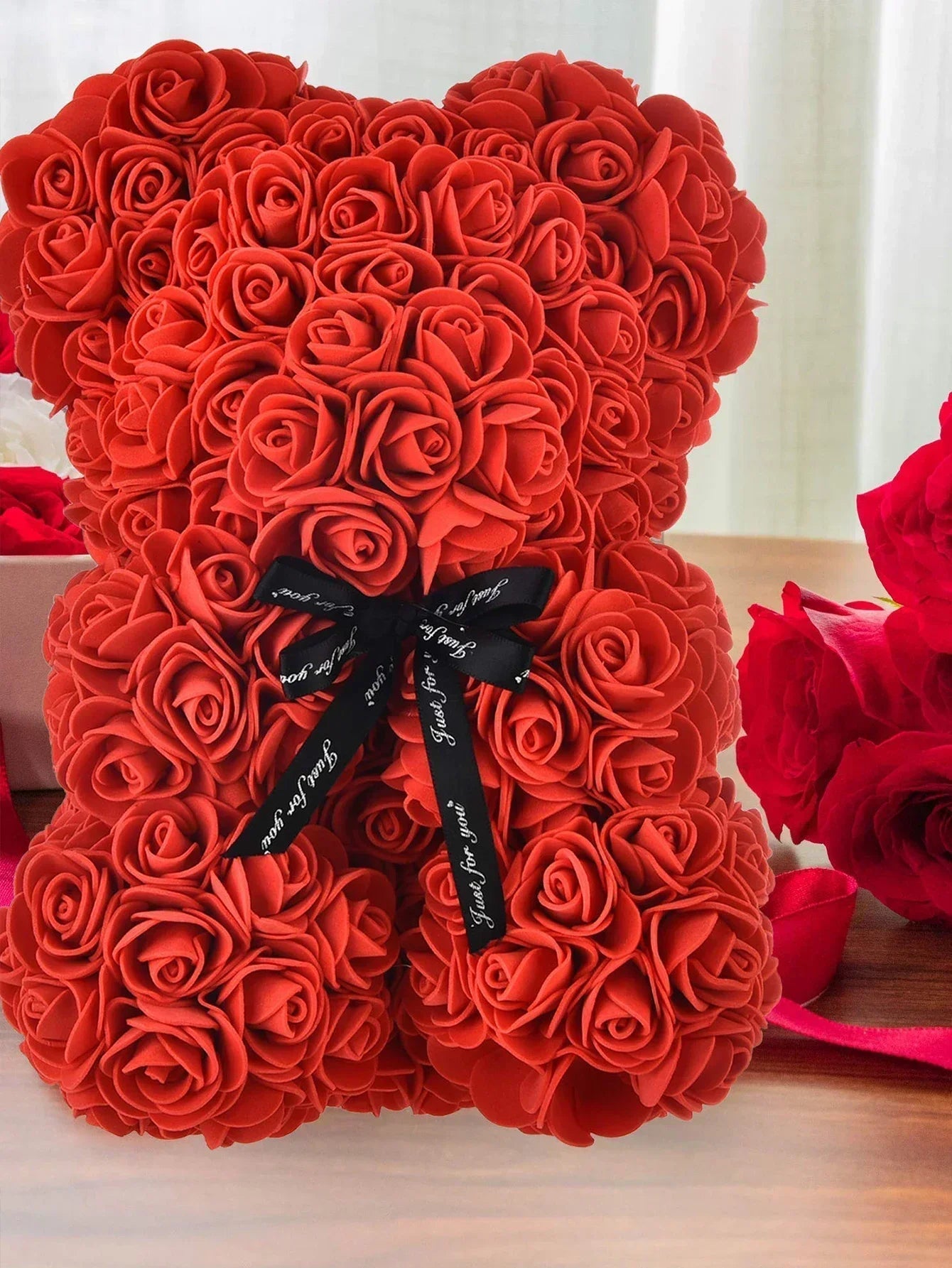 Rose Teddy Bear Artificial Flower Anniversary Valentines Day Birthday Gift Mothers Day Mom Gifts Girlfriend Birthday Gifts Women Good Vibrations