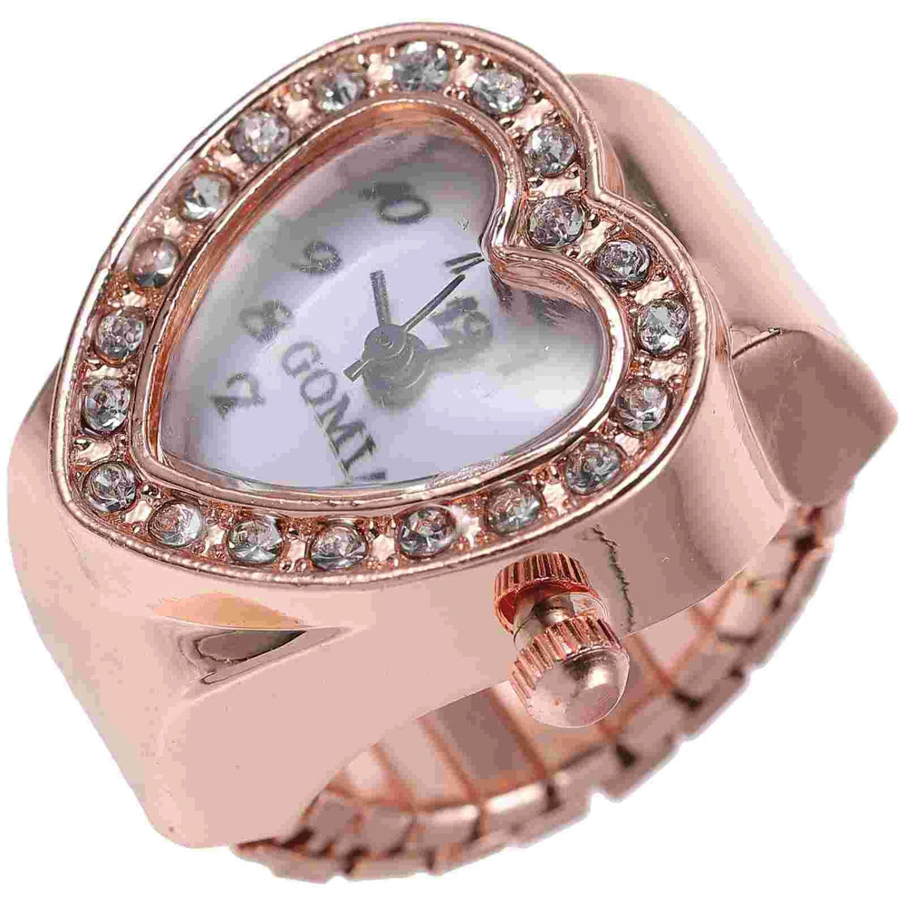 Women Finger Watch Heart Shape Finger Ring Watch Female Valentine's Day Gift Good Vibrations