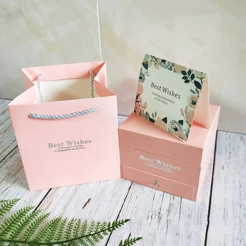 Jewelry Gift Box Rose Boxes Soap Flower Earring Necklace Lipstick Box Birthday Party Gift Mom Girlfriend Valentines Day Decor Good Vibrations