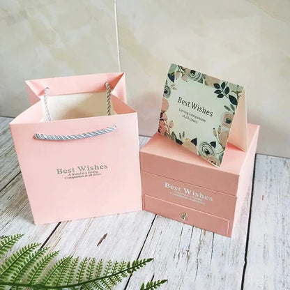 Jewelry Gift Box Rose Boxes Soap Flower Earring Necklace Lipstick Box Birthday Party Gift Mom Girlfriend Valentines Day Decor Good Vibrations