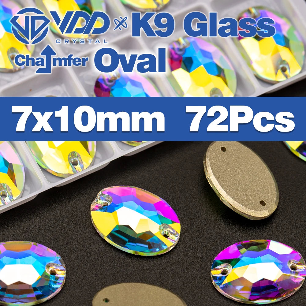 VDD Chamfer AAAAA Top Quality K9 Glass Sew On Rhinestones Sewing Crystal AB Flatback Stone For Clothes Accessories Wedding Dress Good Vibrations