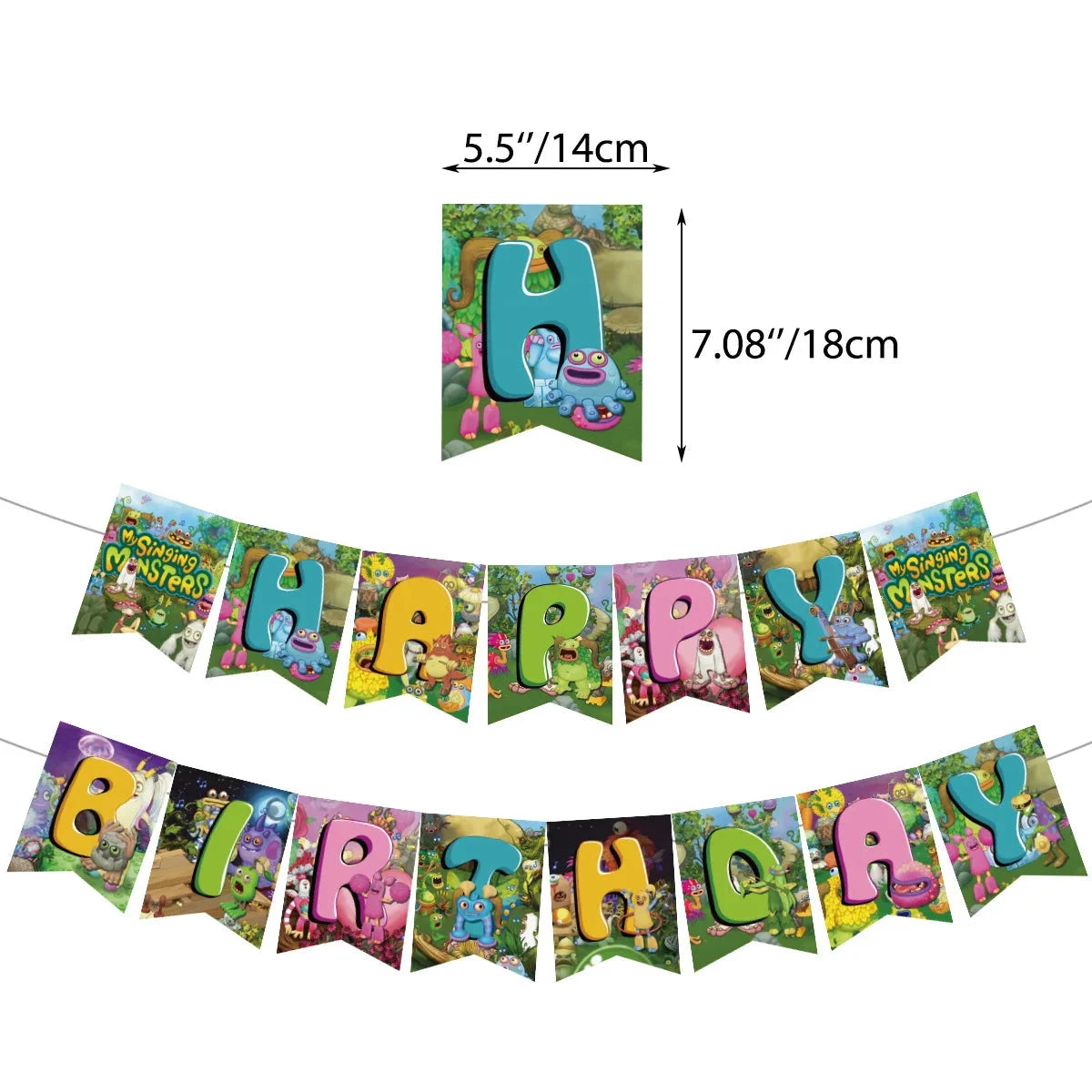 My Singing Game Monsters Birthday Party Decoration Balloons Backdrop Banner Cake Topper Baby Shower Party Supplies Tableware Good Vibrations