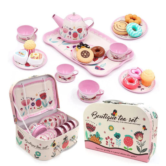 DIY Pretend Play Toy Simulation Tea Set Tableware Play House Kitchen Afternoon Tea Game Toys Gifts For Children Kids Girls Good Vibrations