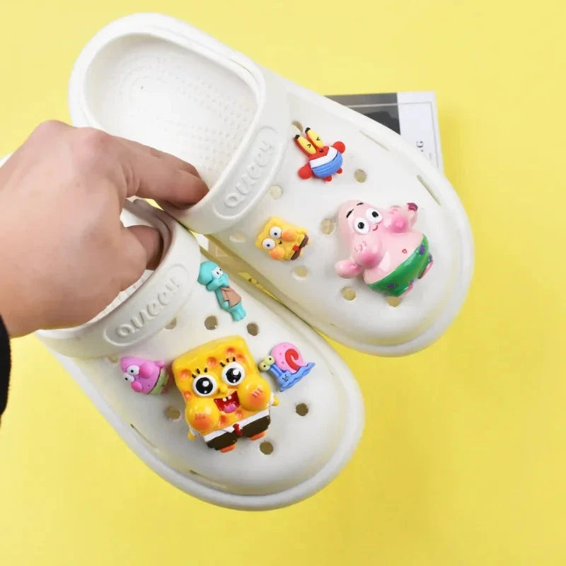 SpongeBob Crocs Accessories Cute Animal Anime Shoe Buckle Crocs Charms Cartoon Character Sandals Decrations for Kids Gifts New Good Vibrations