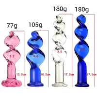 VaHppy Glass anal plugs Pink/Blue 3.2-4cm Coarse thread Anal extension training stimulation Adult sex toys For gay girl Masturba GOOD Vibrations