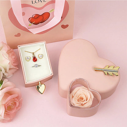 Valentine'S Day Gift Box Bag Set Unique Heart Jewelry Display Box With Arrows Storage Organiser Anniversary Birthday Gifts Box Good Vibrations