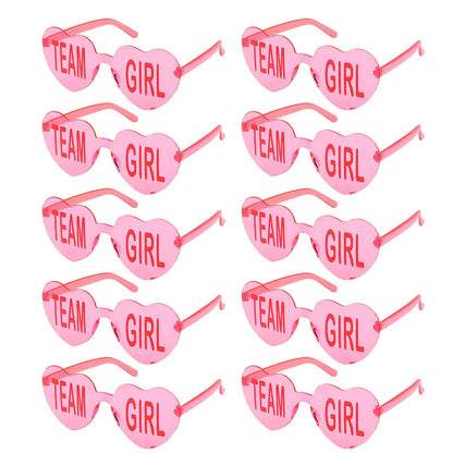 Baby Gender Reveal Party Team Boy Team Girl Glasses Decoration Supplies Blue and Pink Sunglasses Photo Props Guests Gift Favors Good Vibrations