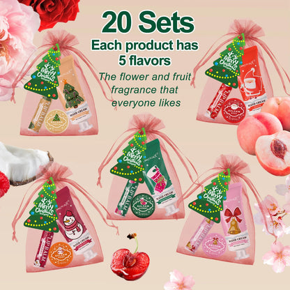 Christmas gift set -100 pieces/box batch lipstick, hand cream, balm, Christmas tree card and red organza bag Good Vibrations