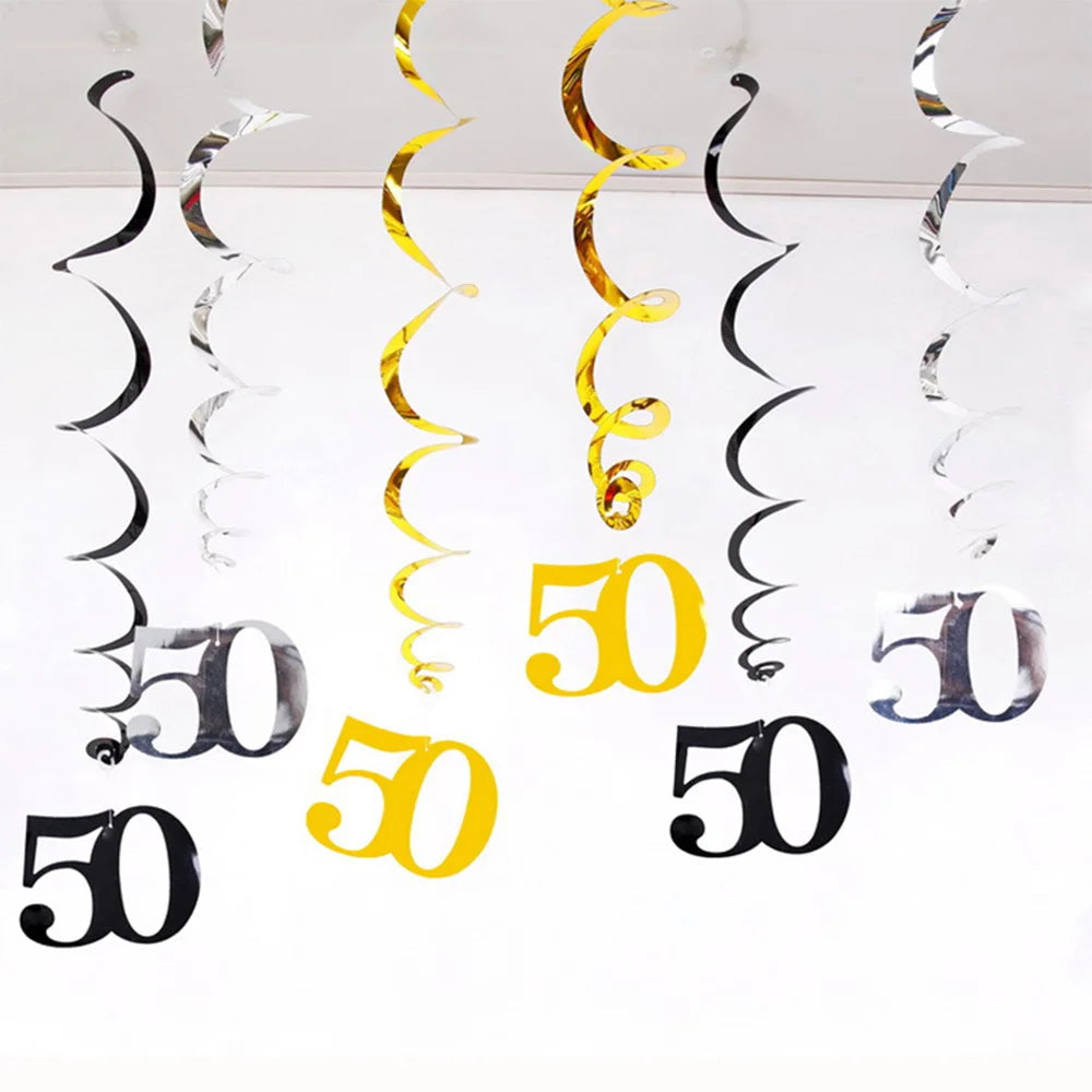 50th Birthday Party Supplies for Men Women Black and Gold 50 Years Old Party Paper Plates Cups Napkin Tablecloth Tableware Decor Good Vibrations