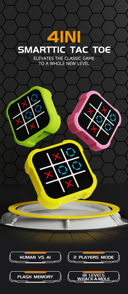 Portable Tic Tac Toe Game Console Toys Handheld Electronic Puzzle Chessboard  Memory Training & Montessori Travel Toy Xmas Gifts Good Vibrations