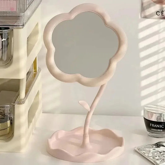 Mirror Desktop Flower Mirrors Creative Dormitory Desktop Online Celebrity Gao Yan Value Mirrors for Bedroom Home Decor Mirror Good Vibrations Adult Super Store