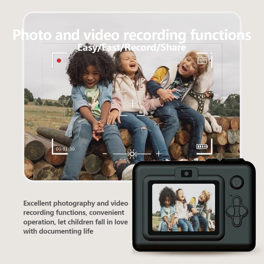 kids instant camera with 3 rolls thermal paper photo&video&games 1080p HD screen 1500mAh lithium battery  gift for boys&girls Good Vibrations Adult Super Store