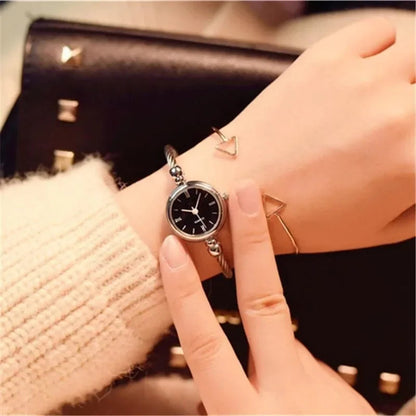Fashion Bracelet Watches for Women Luxury Stainless Steel Retro Ladies Quartz Wristwatches Women Dress Clock 여자시계 Good Vibrations