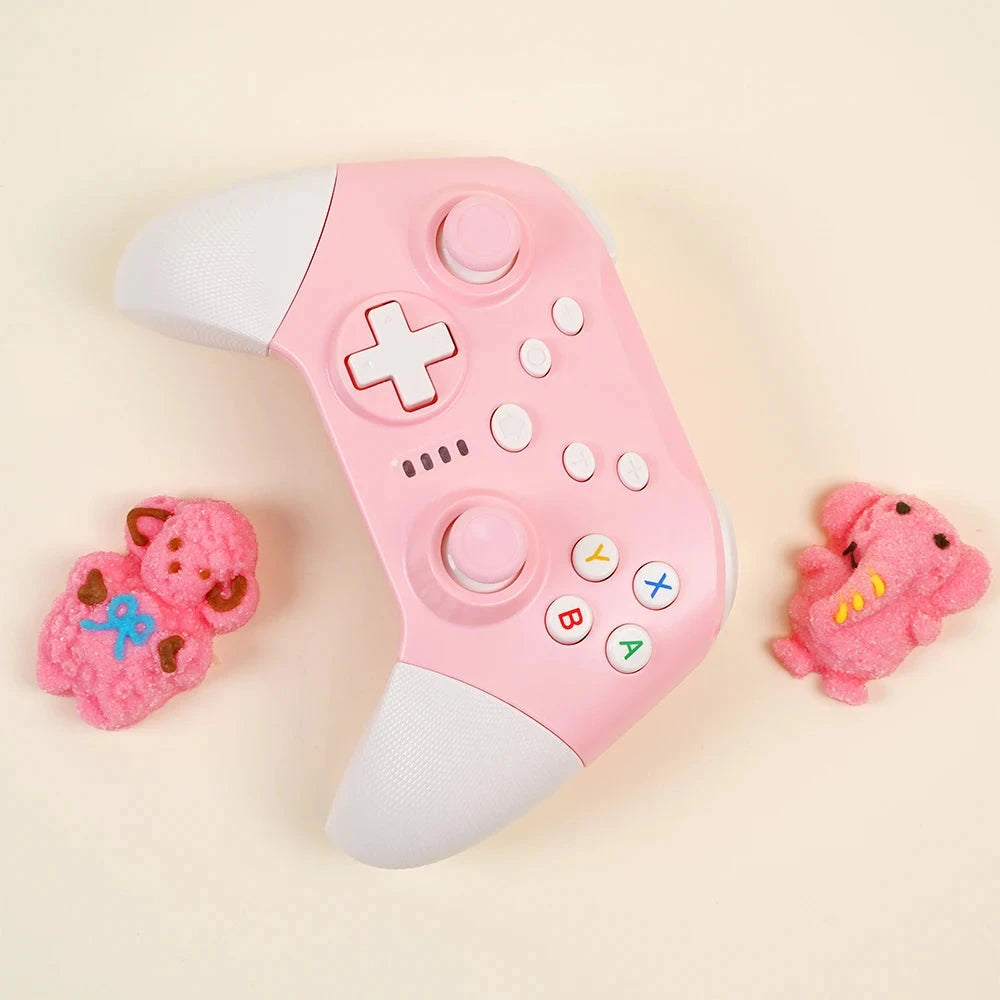 Switch Pro gamepad  supports switch console with dual motor vibration, pink game controller supports PC win10 Good Vibrations