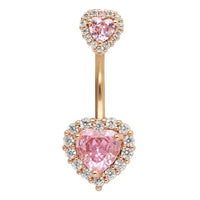 JHJT 14G Heart Belly Button Piercing Navel Ring 316L Surgical Stainless Steel CZ Belly Piercing Ombligo Jewelry for Women Good Vibrations Adult Super Store