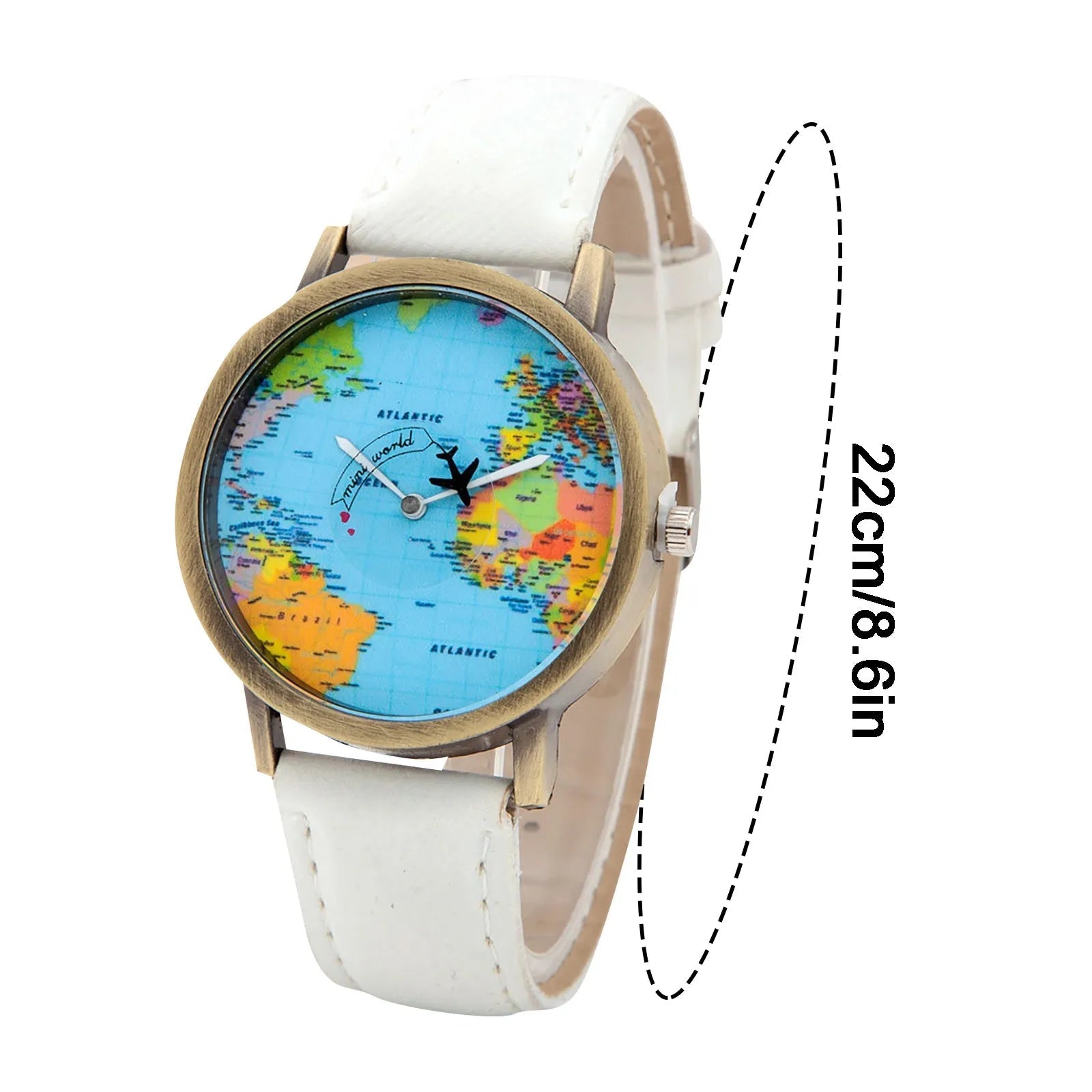Fashion Global World Map Plane Denim Fabric Band Watch Casual Men Women Wristwatches Quartz Watch Gift Horloges Relógio Good Vibrations