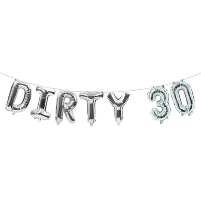 7pcs/set Rose Gold DIRTY 30 Thirty 30th Birthday Party Decoration Sweet Girls Happy Birthday Balloon Event Party Supplies Globos Good Vibrations
