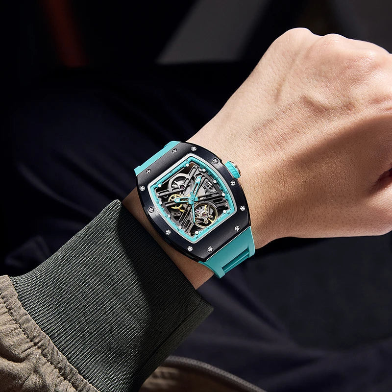 Fashion Sports Waterproof Automatic Watch OEM Barrel Case Mechanical Wristwatch Wholesale Latest Design Good Vibrations