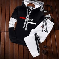 Men's Tracksuit Outdoor Quality Autumn Winter Simple Daily Casual Sports Hooded Single Sweatshirts And Sweatpant Comfort Jogging Good Vibrations