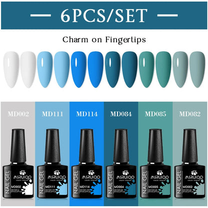 MSRUIOO 6pcs Nude Pink Gel Nail Polish Set Glitter Colorful Semi Permanent UV Gel Kits DIY Nail Art Painting Varnish Manicure Good Vibrations