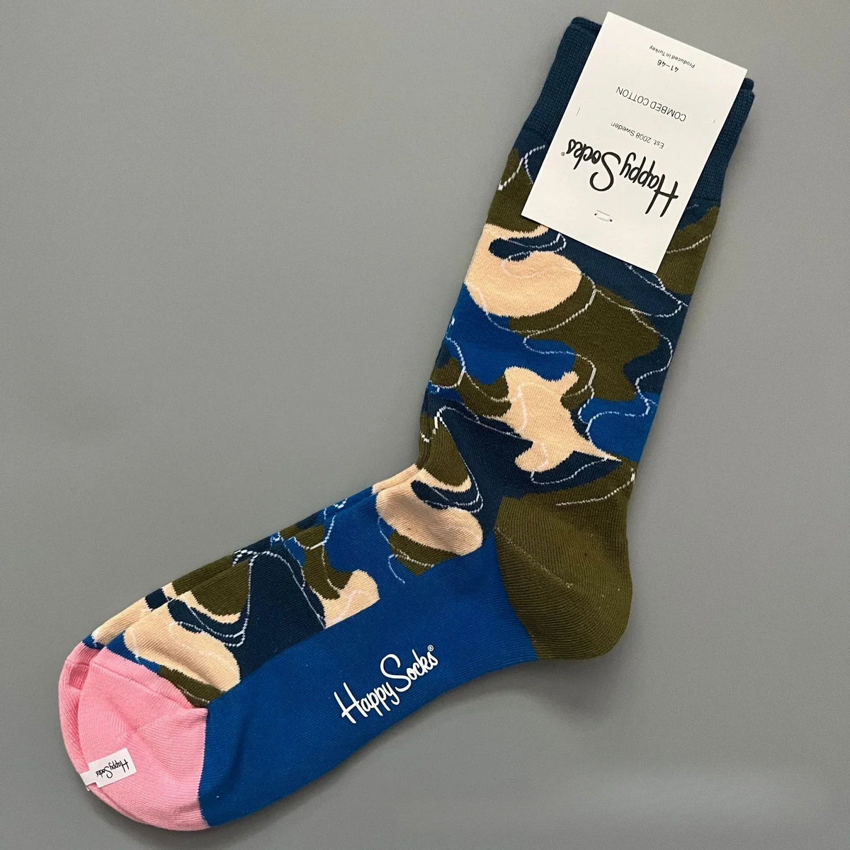 Cotton Happy Socks Men's Classic Crew Sock Shoe Size 10 - 13 Soft Good Vibrations