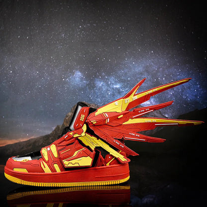 Lynjacye Cosplay Mid Cut Basketball Boots Unisex Mechanical Style Athletics Sport Trainer Tennis Basketball Shoes Good Vibrations
