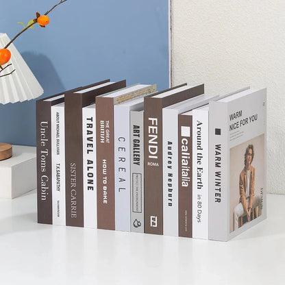 Modern fake book ornament Nordic light luxury simulation book living room home store decoration photo props book case box Good Vibrations