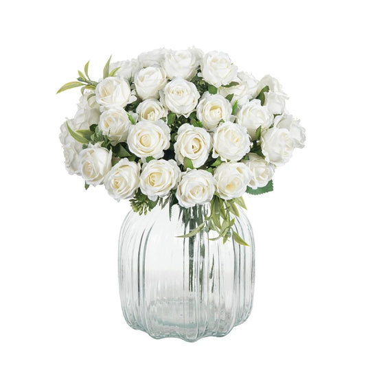 10 Heads Artificial Flowers Scrapbooking Silk Roses Christmas Wedding Party Bouquet Household Products Vases for Home Decoration Good Vibrations